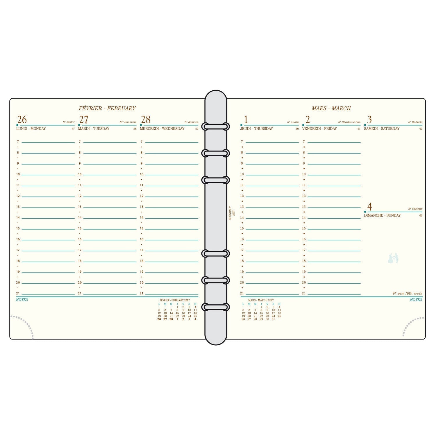 Recharge 2025 Organiseur MIGNON AK17 (17330M) - 1 semaine sur 2 pages - 17 x 14.6 cm - 3489390173308