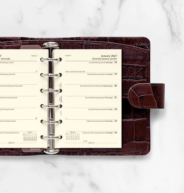 Recharge agenda 2027 FILOFAX - Pocket - Semaine sur une page (multilingue) - 5059145620074