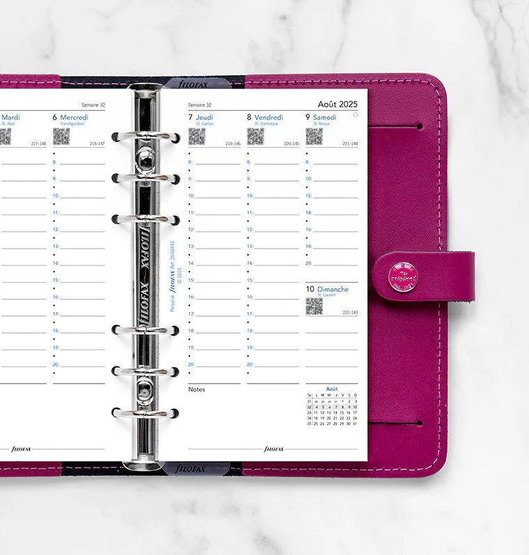 Recharge agenda FILOFAX 2025 - 2026 - Personal - Semaine sur deux pages (français) - 5059145596898