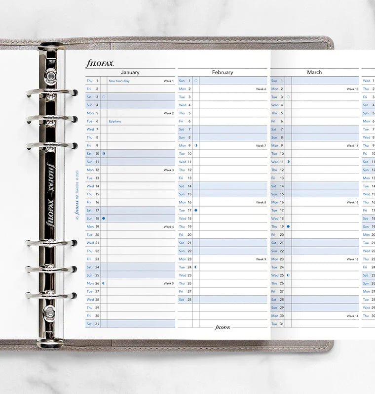 Recharge agenda FILOFAX 2026 - A5 - Planning annuel vertical (anglais) - 5059145550869