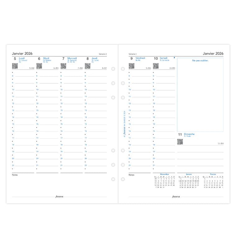 Recharge agenda FILOFAX 2026 - A5 - Semaine sur deux pages (français) - 5059145597475