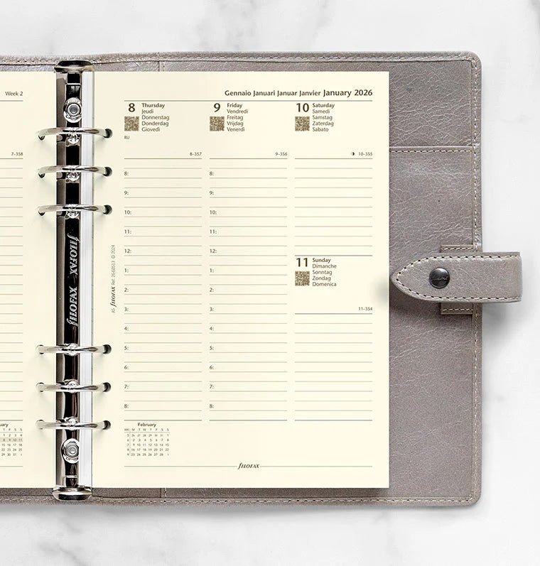 Recharge agenda FILOFAX 2026 - A5 - Semaine sur deux pages (multilingue) - 5059145597253