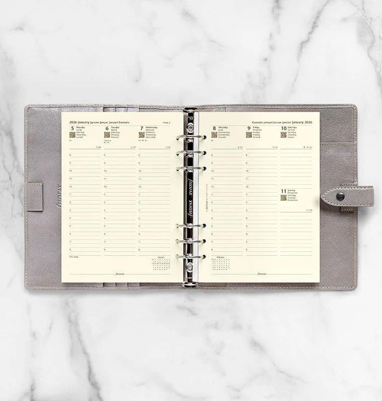 Recharge agenda FILOFAX 2026 - A5 - Semaine sur deux pages (multilingue) - 5059145597253