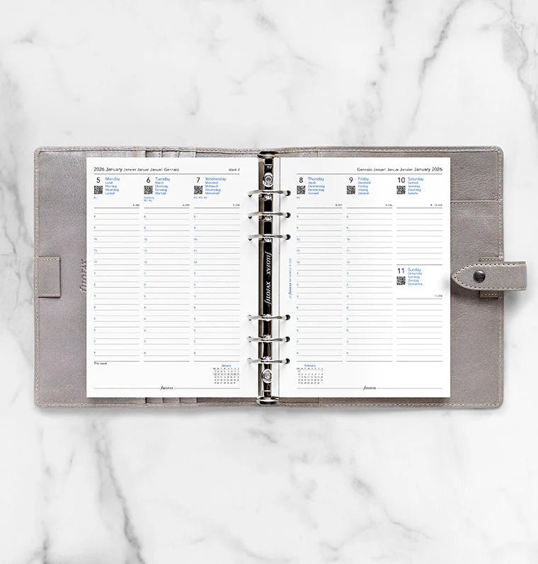 Recharge agenda FILOFAX 2026 - A5 - Semaine sur deux pages (multilingue) - 5059145597277