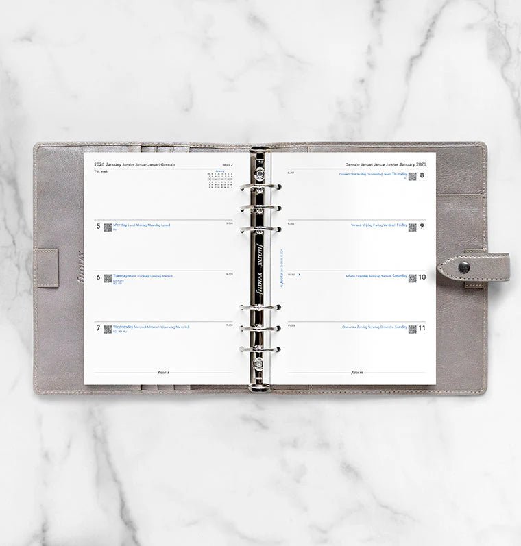 Recharge agenda FILOFAX 2026 - A5 - Semaine sur deux pages (multilingue) - 5059145597314