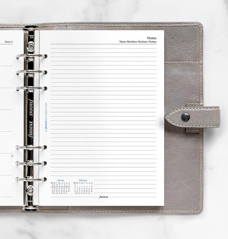 Recharge agenda FILOFAX 2026 - A5 - Semaine sur une page + page de notes (multilingue) - 5059145597215