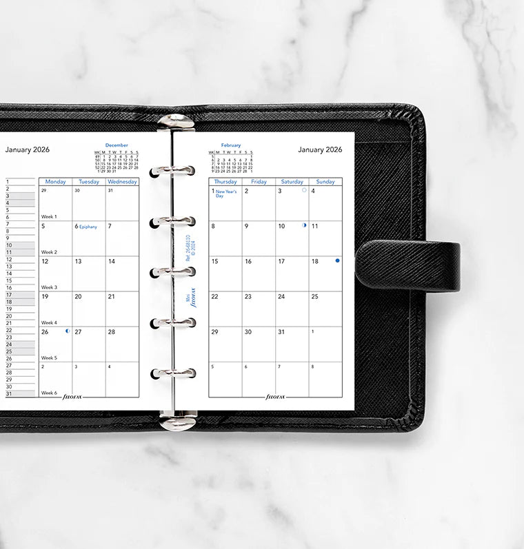Recharge agenda FILOFAX 2026 - Mini - Mois sur deux pages (anglais) - 5059145595778