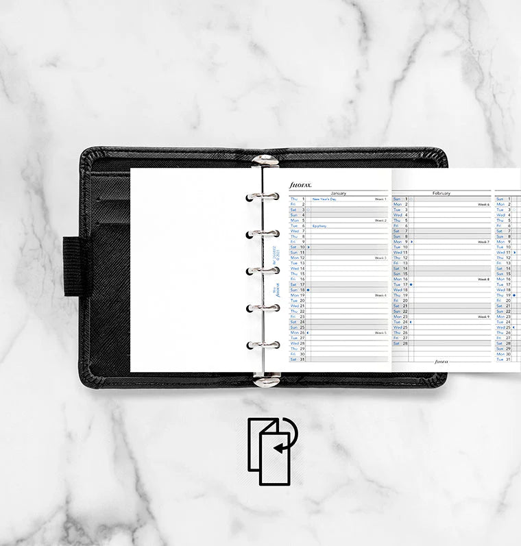Recharge agenda FILOFAX 2026 - Mini - Planning annuel vertical (anglais) - 5059145550586