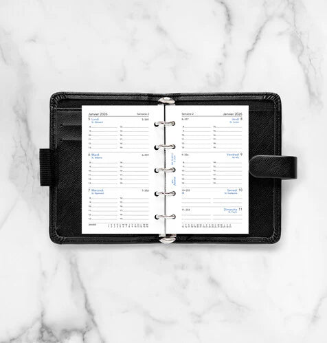 Recharge agenda FILOFAX 2026 - Mini - Semaine sur deux pages (français) - 5059145595792