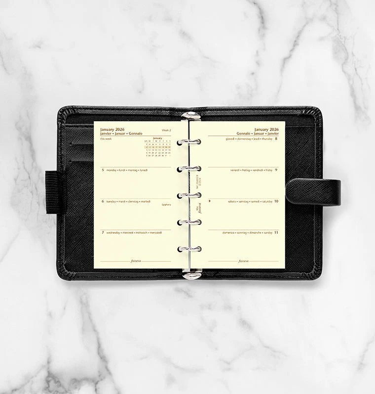 Recharge agenda FILOFAX 2026 - Mini - Semaine sur deux pages (multilingue) - 5059145595839