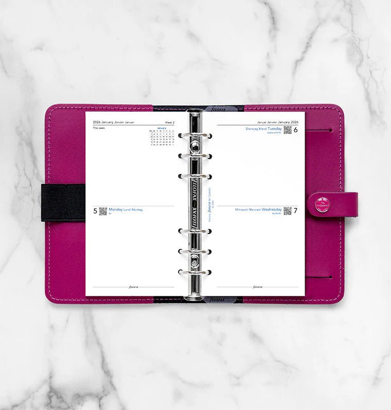 Recharge agenda FILOFAX 2026 - Personal - Deux jours par page (multilingue) - 5059145596614
