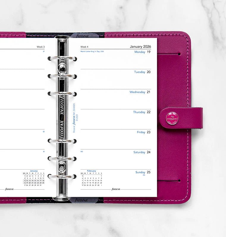 Recharge agenda FILOFAX 2026 - Personal - Semaine sur une page (anglais) - 5059145596676