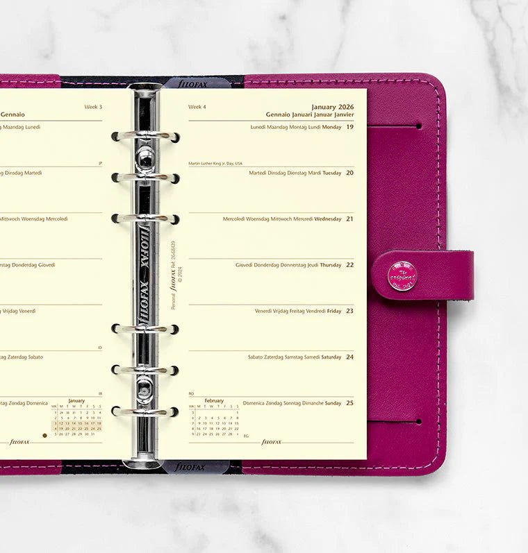 Recharge agenda FILOFAX 2026 - Personal - Semaine sur une page (multilingue) - 5059145596812