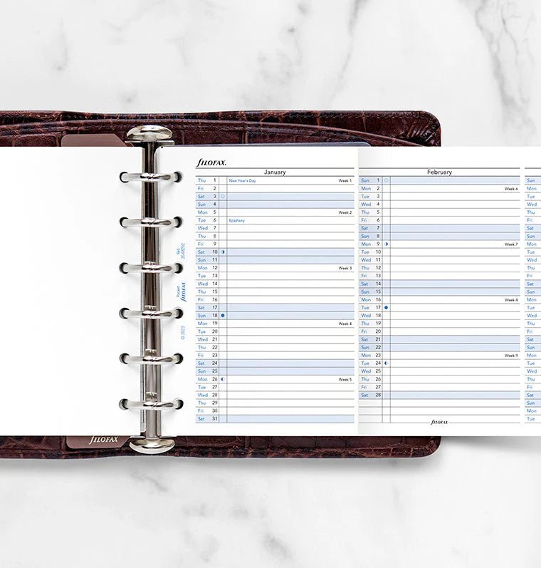Recharge agenda FILOFAX 2026 - Pocket - Planning annuel vertical (anglais) - 5059145550647
