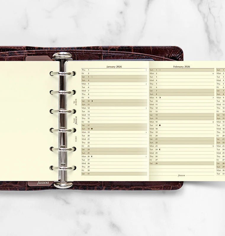 Recharge agenda FILOFAX 2026 - Pocket - Planning annuel vertical (anglais) - 5059145550661