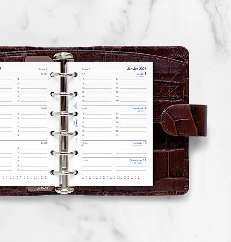 Recharge agenda FILOFAX 2026 - Pocket - Semaine sur deux pages (français) - 5059145596133