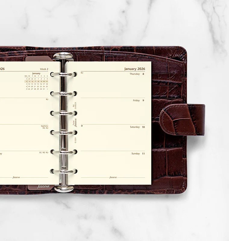 Recharge agenda FILOFAX 2026 - Pocket - Semaine sur deux pages (multilingue) - 5059145596058
