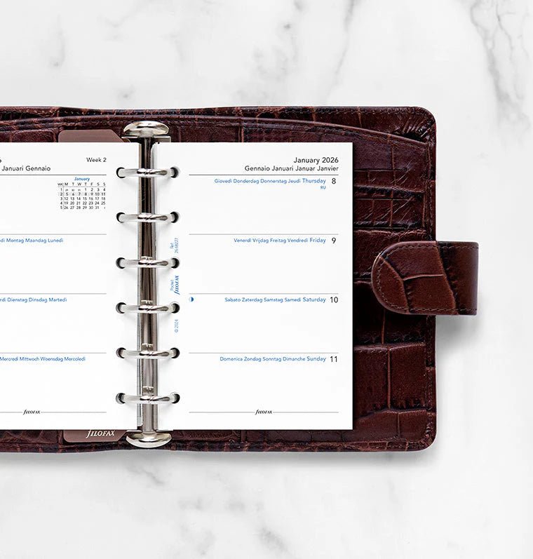 Recharge agenda FILOFAX 2026 - Pocket - Semaine sur deux pages (multilingue) - 5059145596096