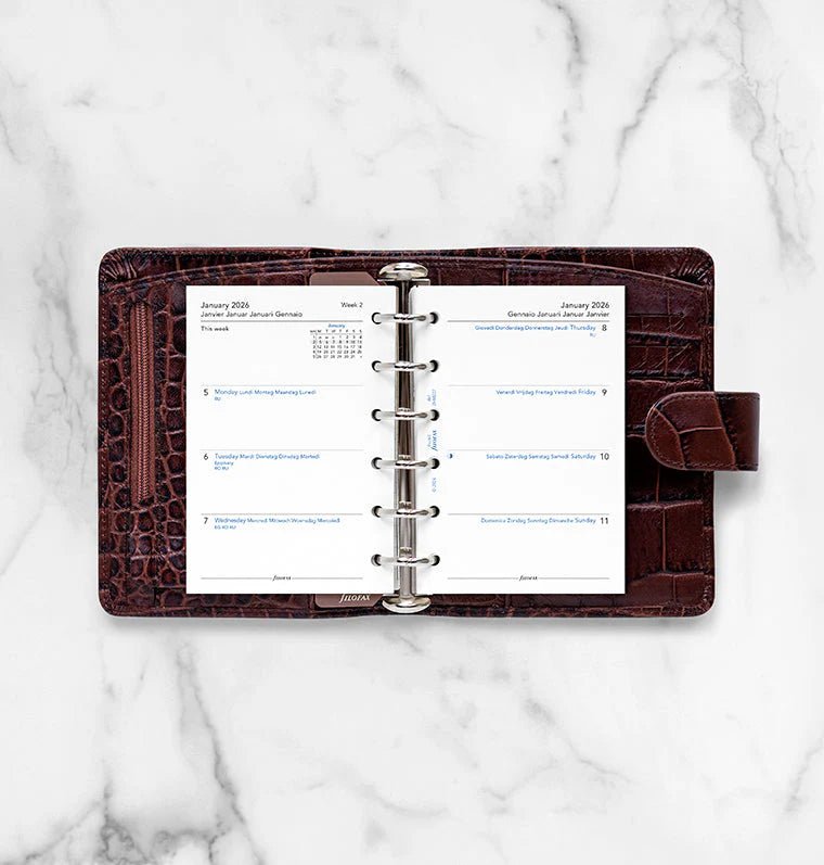 Recharge agenda FILOFAX 2026 - Pocket - Semaine sur deux pages (multilingue) - 5059145596096