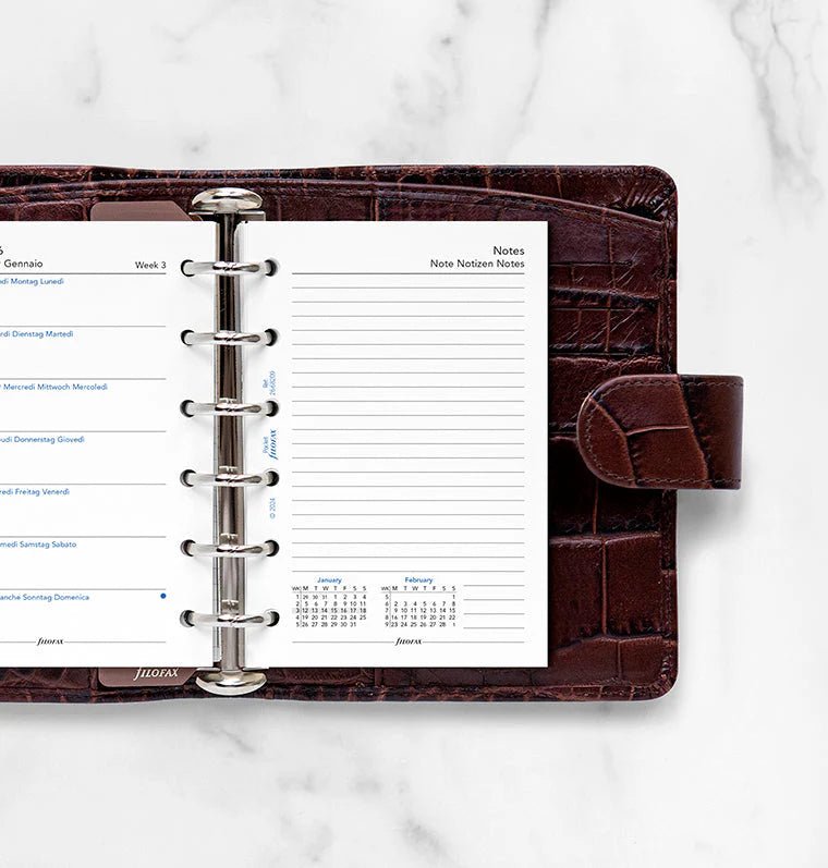 Recharge agenda FILOFAX 2026 - Pocket - Semaine sur une page + page de notes (multilingue) - 5059145595952