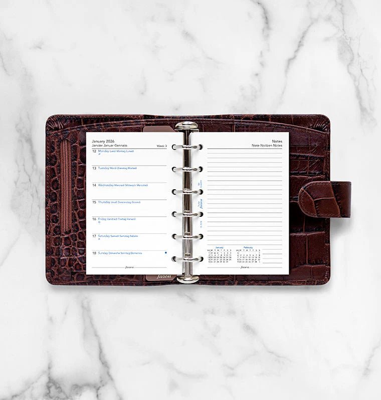 Recharge agenda FILOFAX 2026 - Pocket - Semaine sur une page + page de notes (multilingue) - 5059145595952