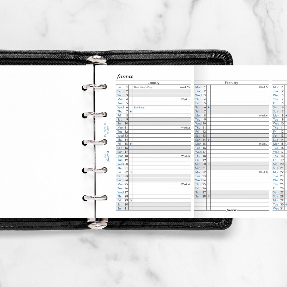 Recharge agenda FILOFAX 2027 - Mini - Planning annuel vertical (anglais) - 5059145598779