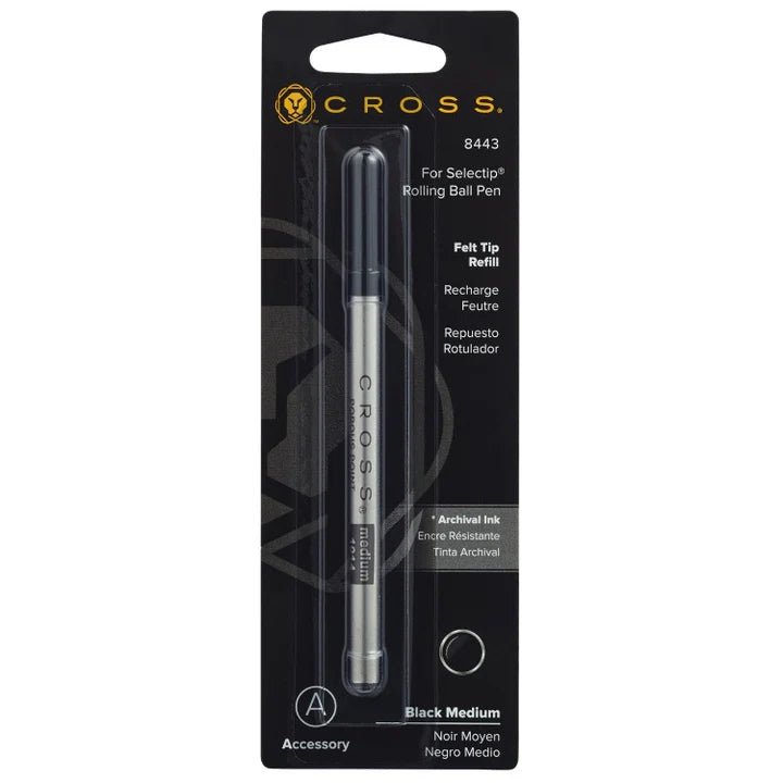 Recharge stylo feutre CROSS - Medium (M) - Noir - 073228084435