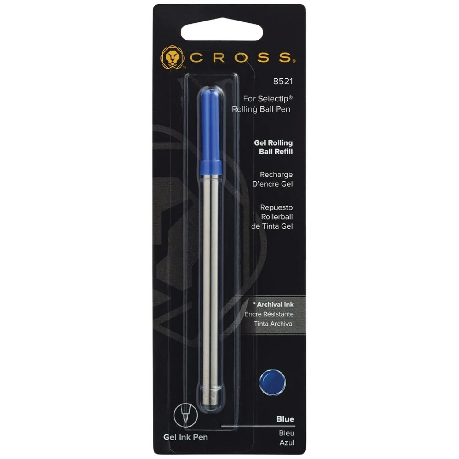 Recharge stylo roller CROSS - Medium (M) - Bleu - 073228085210
