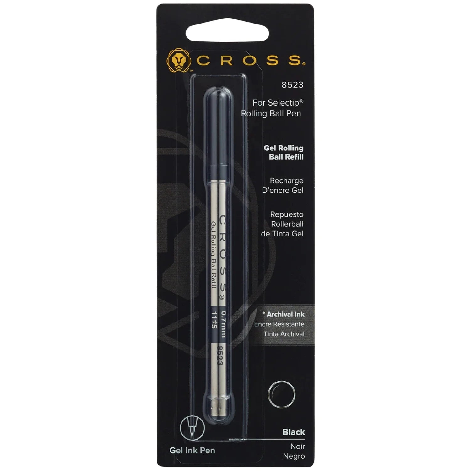 Recharge stylo roller CROSS - Medium (M) - Noir - 073228085234
