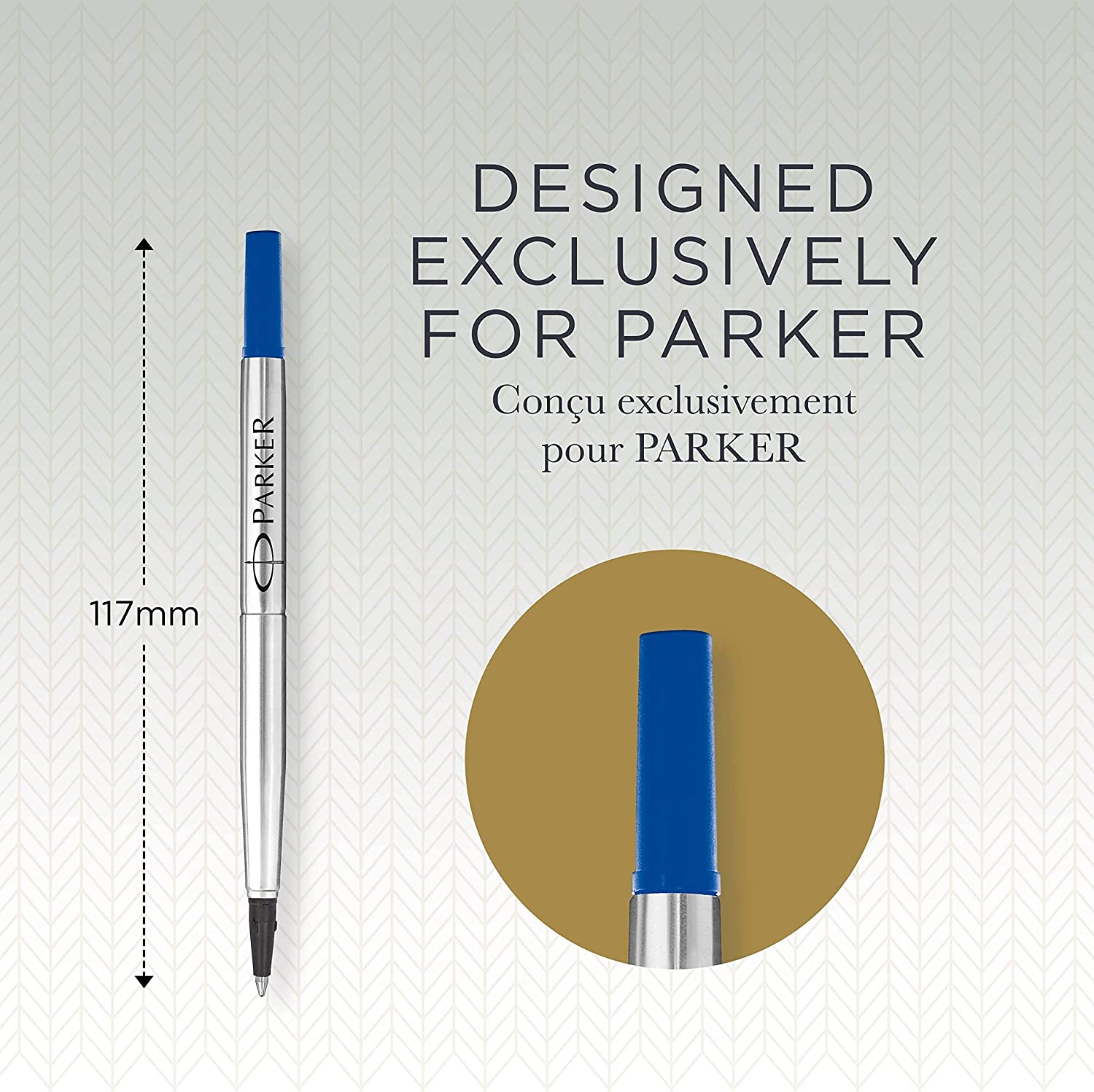 Recharge stylo roller PARKER - Medium (M) - Bleu - 3501179503240
