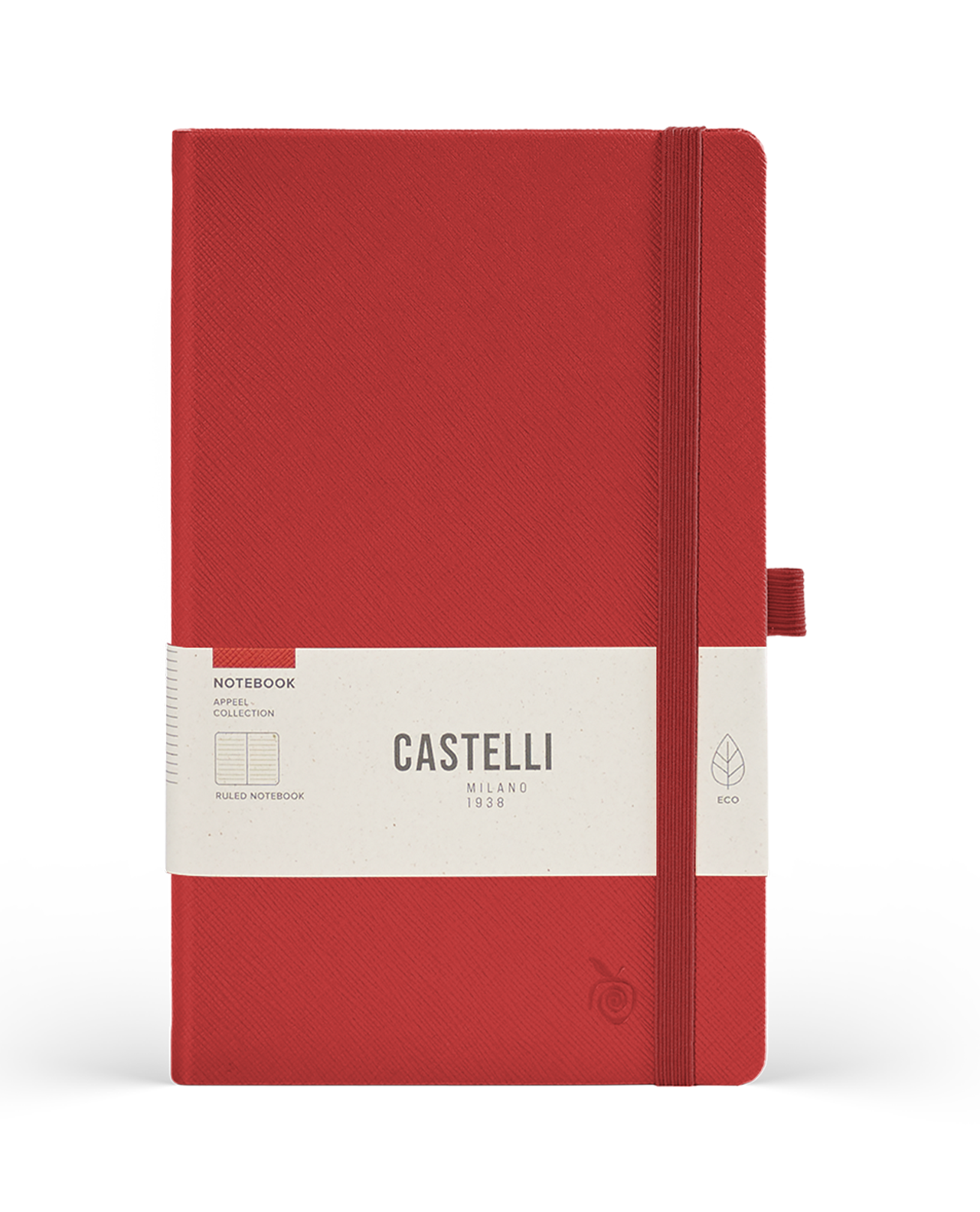 Carnet CASTELLI MILANO Appeel Classic - 13 x 21 cm - Hardcover - Ligné - Red Delicious