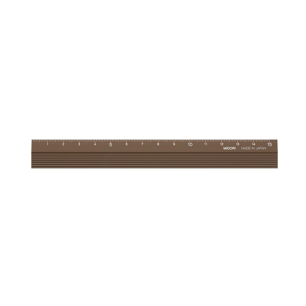 Règle MIDORI en aluminium - 15 cm - Marron - 4902805422888