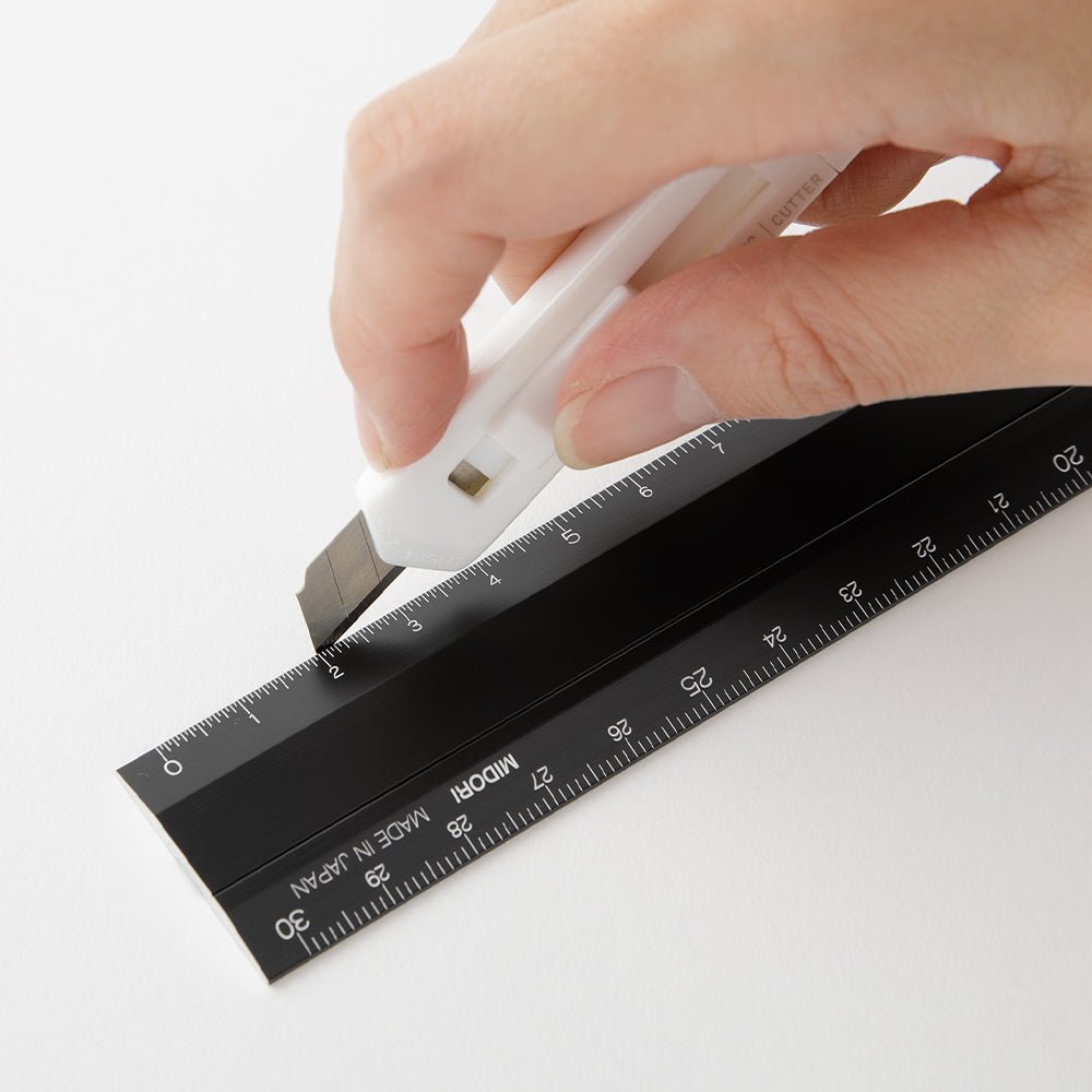 Règle MIDORI multifonction pliable en aluminium - 30 cm - Noir - 4902805422864