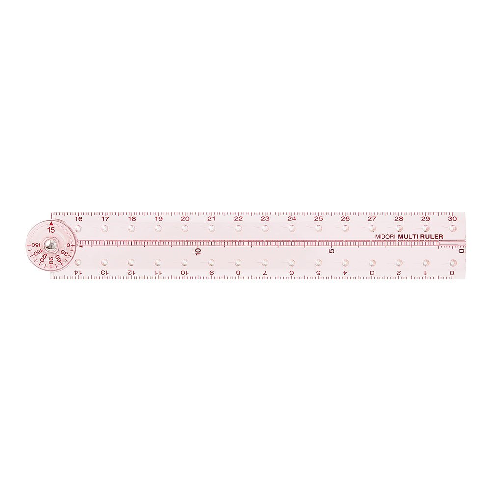 Règle MIDORI multifonction pliable en plastique - 30 cm - Rose -