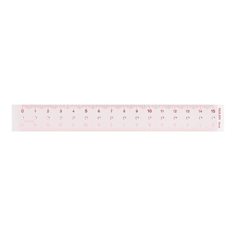 Règle MIDORI transparente - 15 cm - Rose -