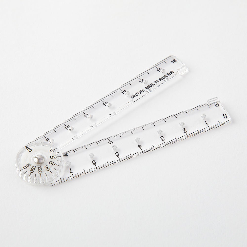 Règle multifonction pliable MIDORI en plastique - 16 cm - Transparent - 4902805422970
