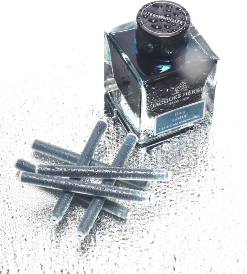 Flacon d'encre JACQUES HERBIN - Les Encres Essentielles - Bleu Austral (50ml)