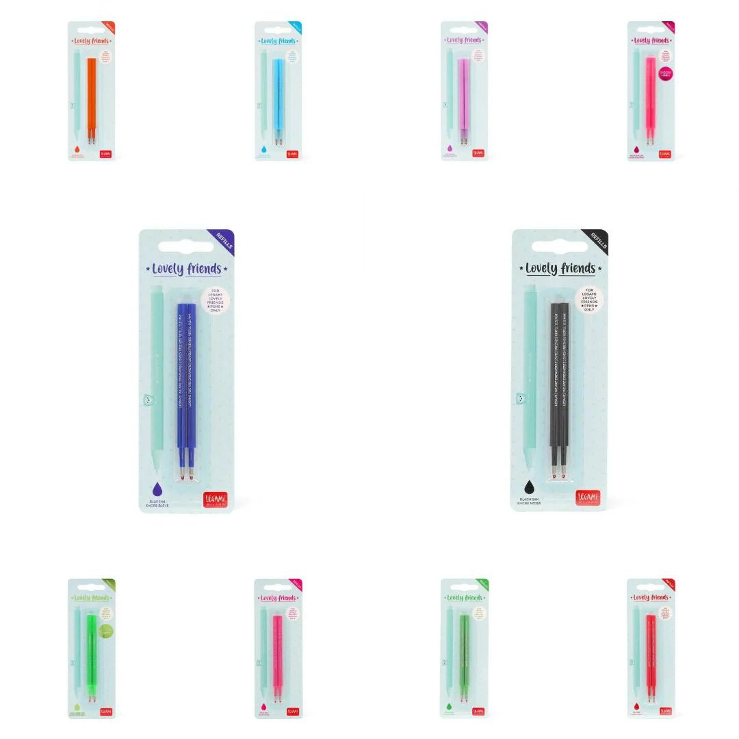 Set de 2 recharges LEGAMI pour stylo à encre gel Lovely Friends - Vert Néon -