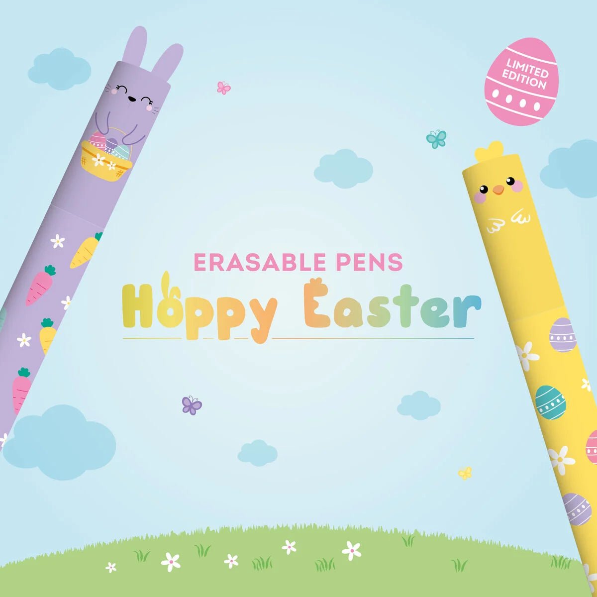 Set de 2 stylos LEGAMI à encre gel effaçable - Hoppy Easter -