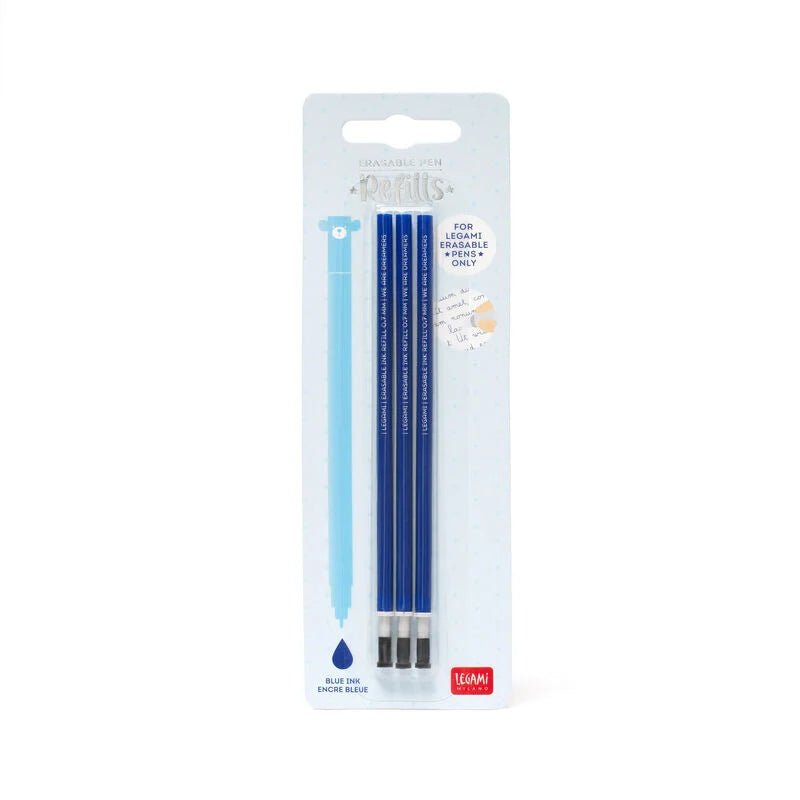 Set de 3 recharges LEGAMI pour stylo à encre gel effaçable - Blue - 8052461965918
