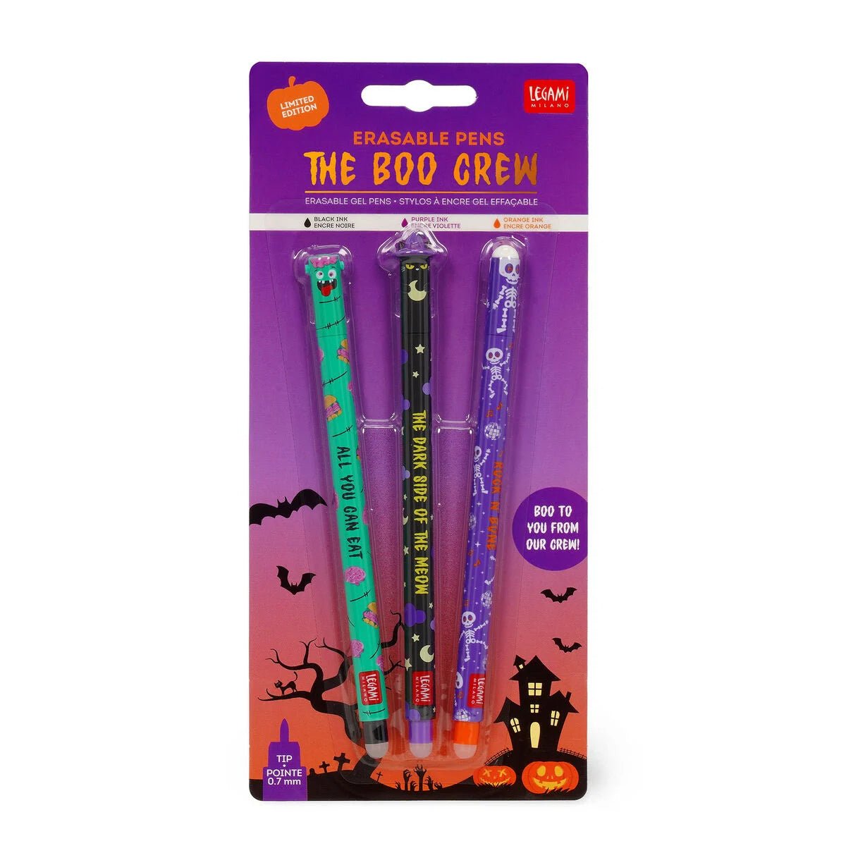 Set de 3 stylos LEGAMI à encre gel effaçable - The Boo Crew -