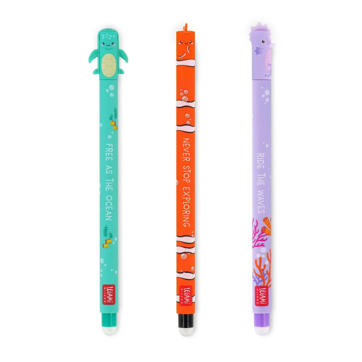 Set de 3 stylos LEGAMI à encre gel effaçable - Under the Sea - 8052694007997