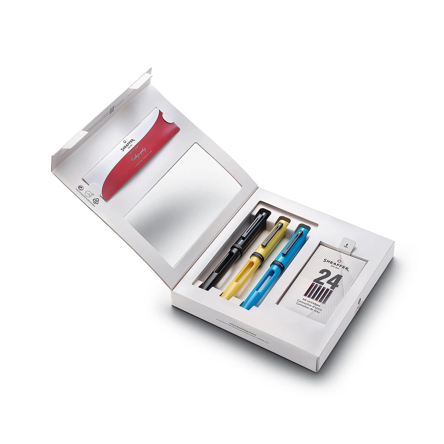 Set de calligraphie SHEAFFER Maxikit - Black/Yellow/Blue - 1.0/1.5/2.0 - 0074040342130