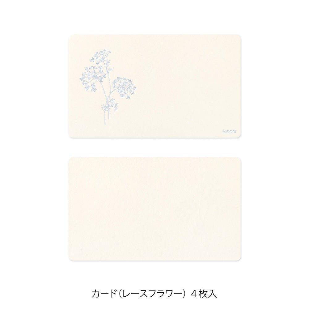 Set de correspondance MIDORI Card Letter Set Washi Hanairo - Blanc - 4902805887885