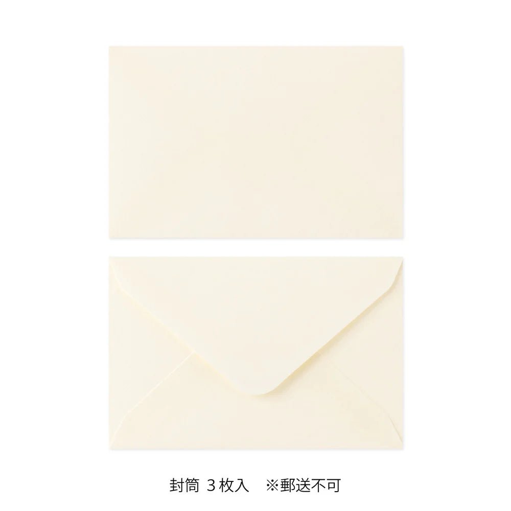 Set de correspondance MIDORI Mini Letter Set Washi Hanairo - Blanc - 4902805869379