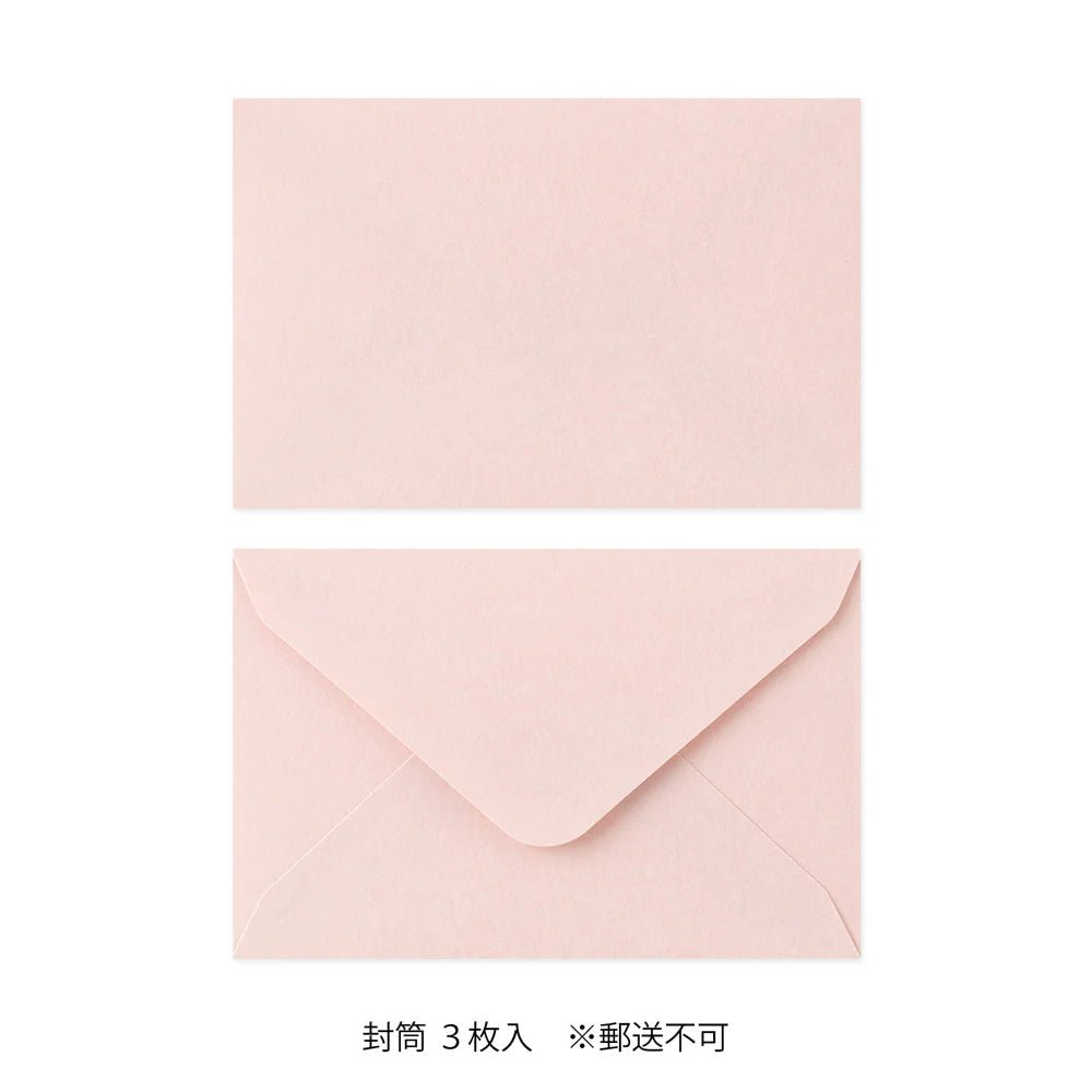 Set de correspondance MIDORI Mini Letter Set Washi Hanairo - Rose - 4902805869386