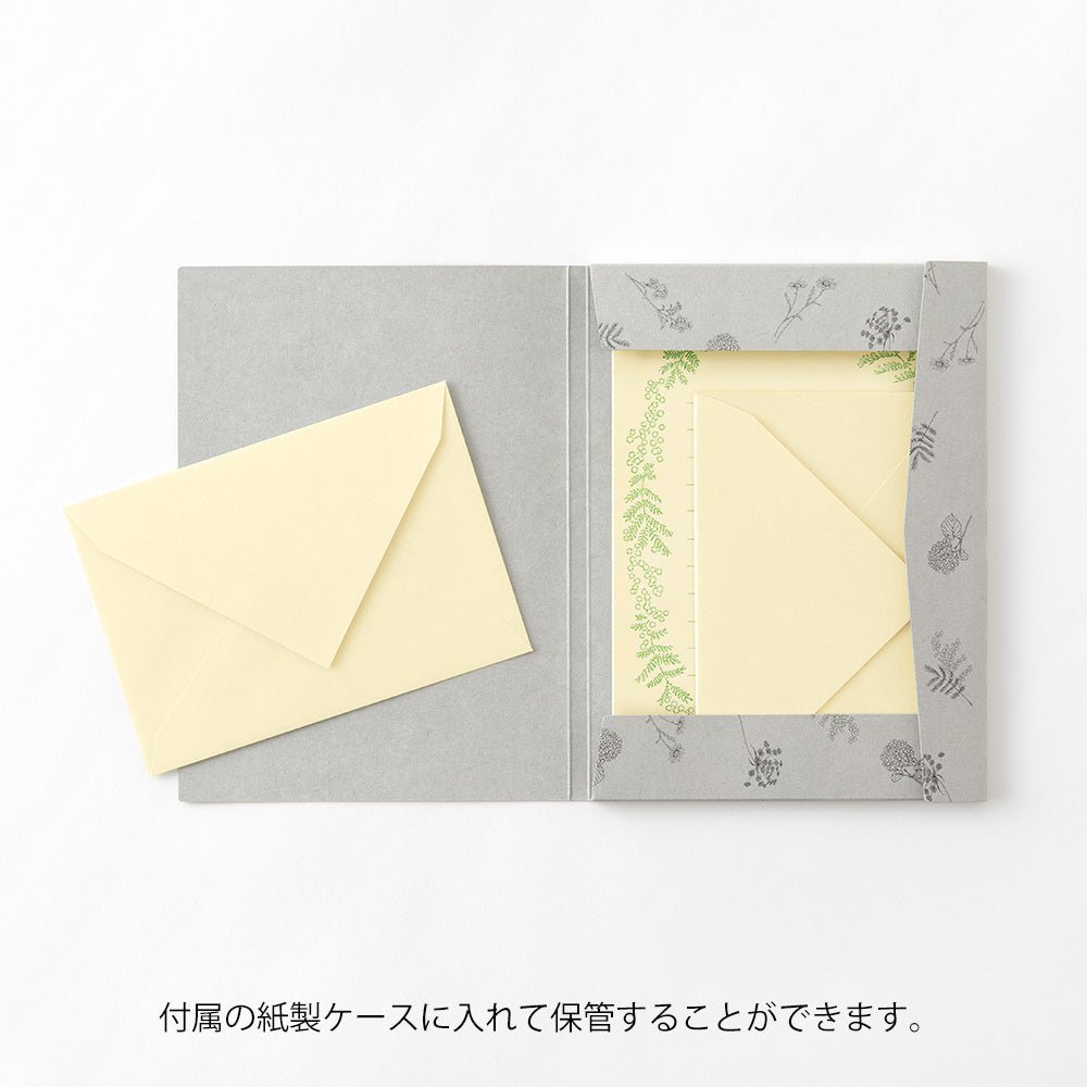 Set de correspondance MIDORI washi Hanairo - Jaune - 4902805869300