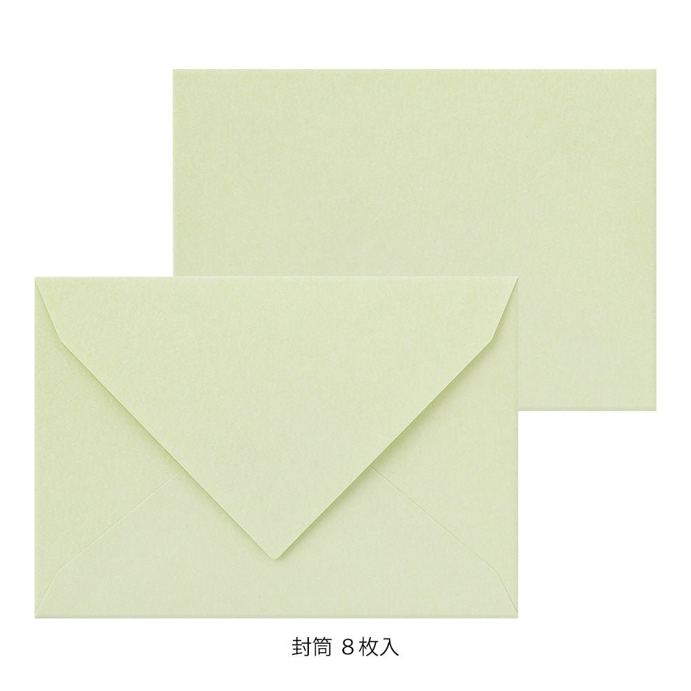 Set de correspondance MIDORI washi Hanairo - Vert - 4902805869317