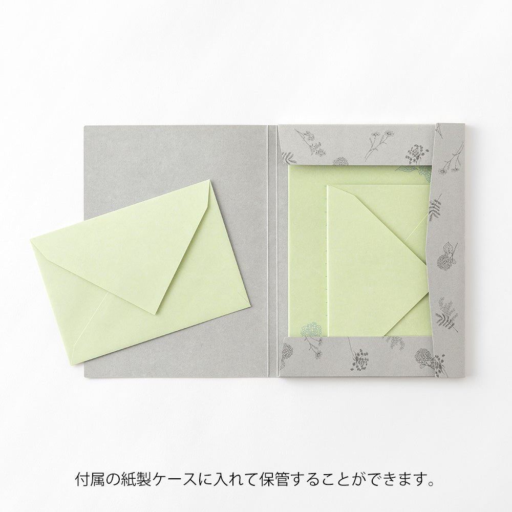 Set de correspondance MIDORI washi Hanairo - Vert - 4902805869317