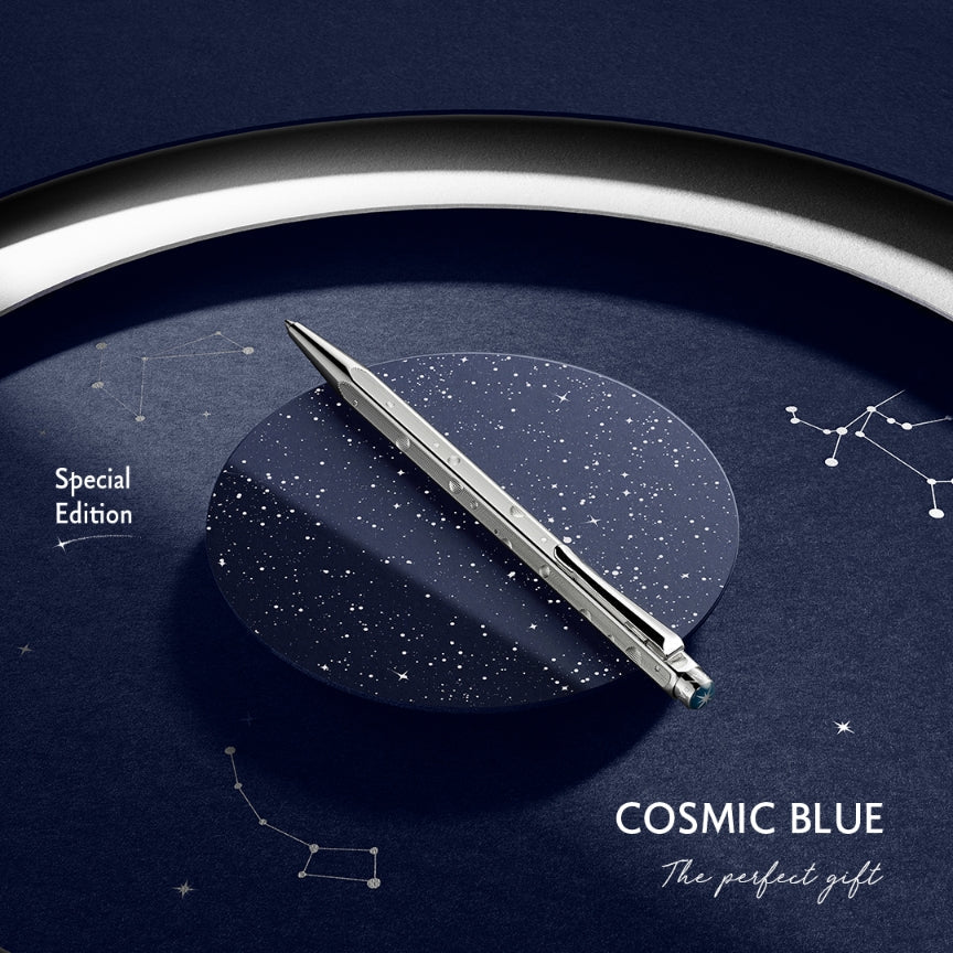 Set stylo bille CARAN D'ACHE Ecridor COSMIC BLUE Édition Spéciale - Medium (M) - Argenté - 7630002355810